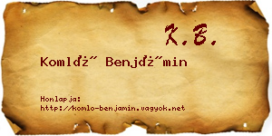 Komló Benjámin névjegykártya
