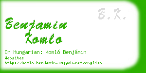 benjamin komlo business card