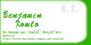 benjamin komlo business card